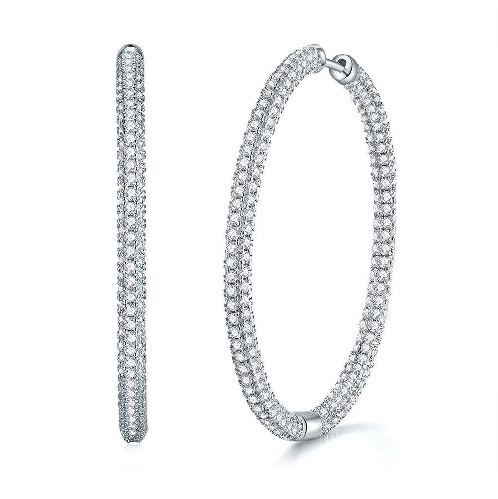 Monardas "Celestial" Moissanite Hoop Earrings - 925 Sterling Silver