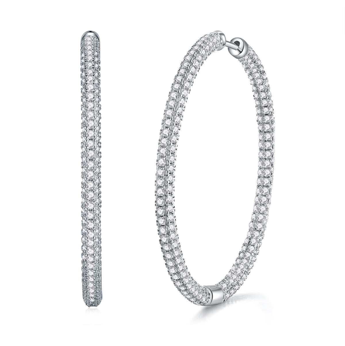 Monardas "Celestial" Moissanite Hoop Earrings - 925 Sterling Silver